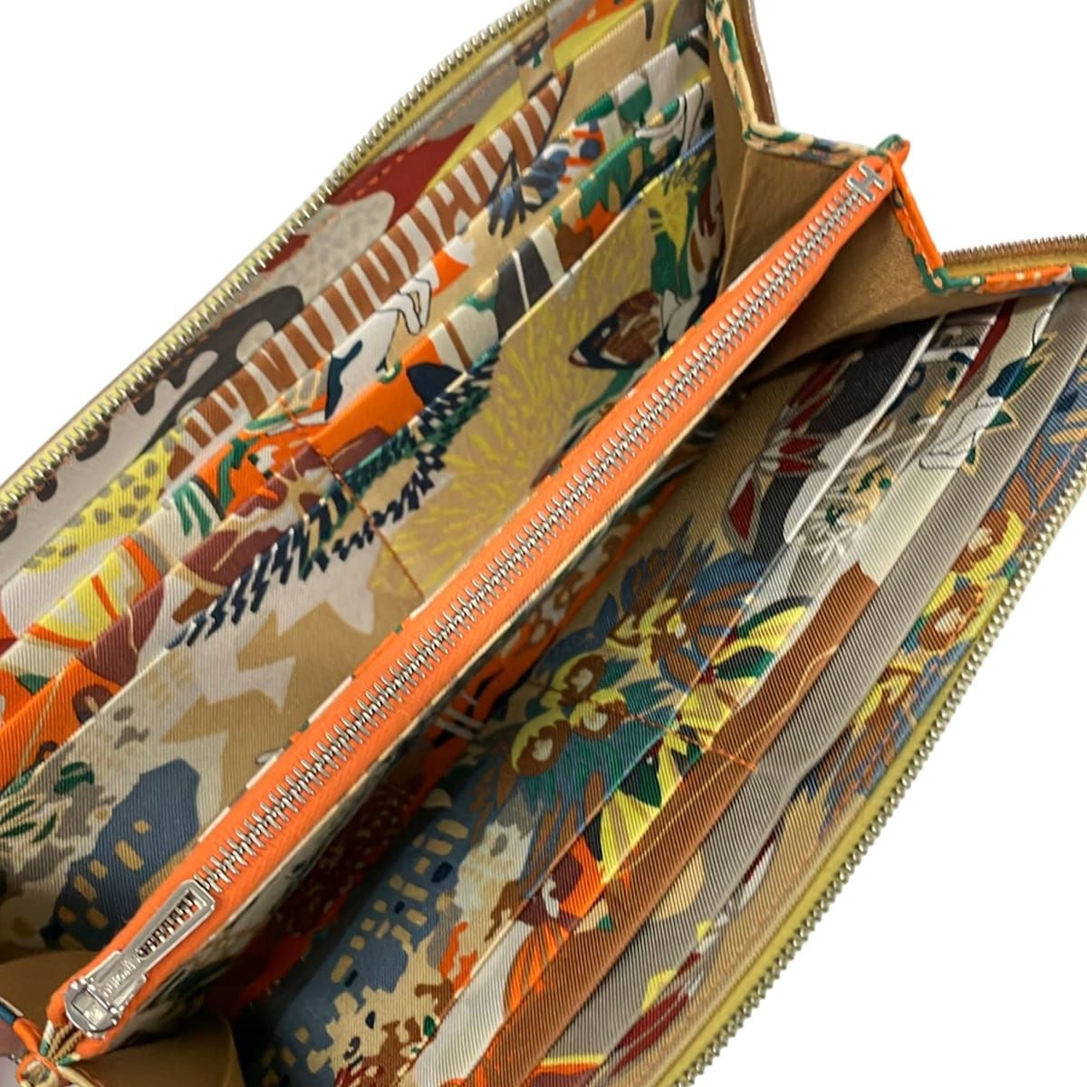 Hermes Wallet Azap Long Silk'in Limoncello Silver — view 3