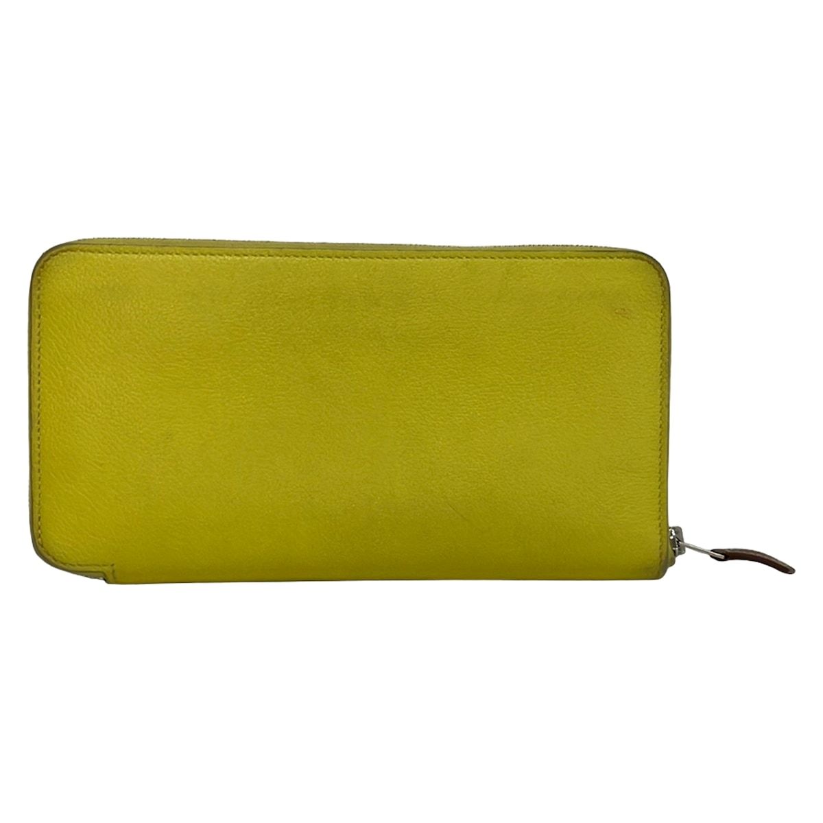 Hermes Wallet Azap Long Silk'in Limoncello Silver