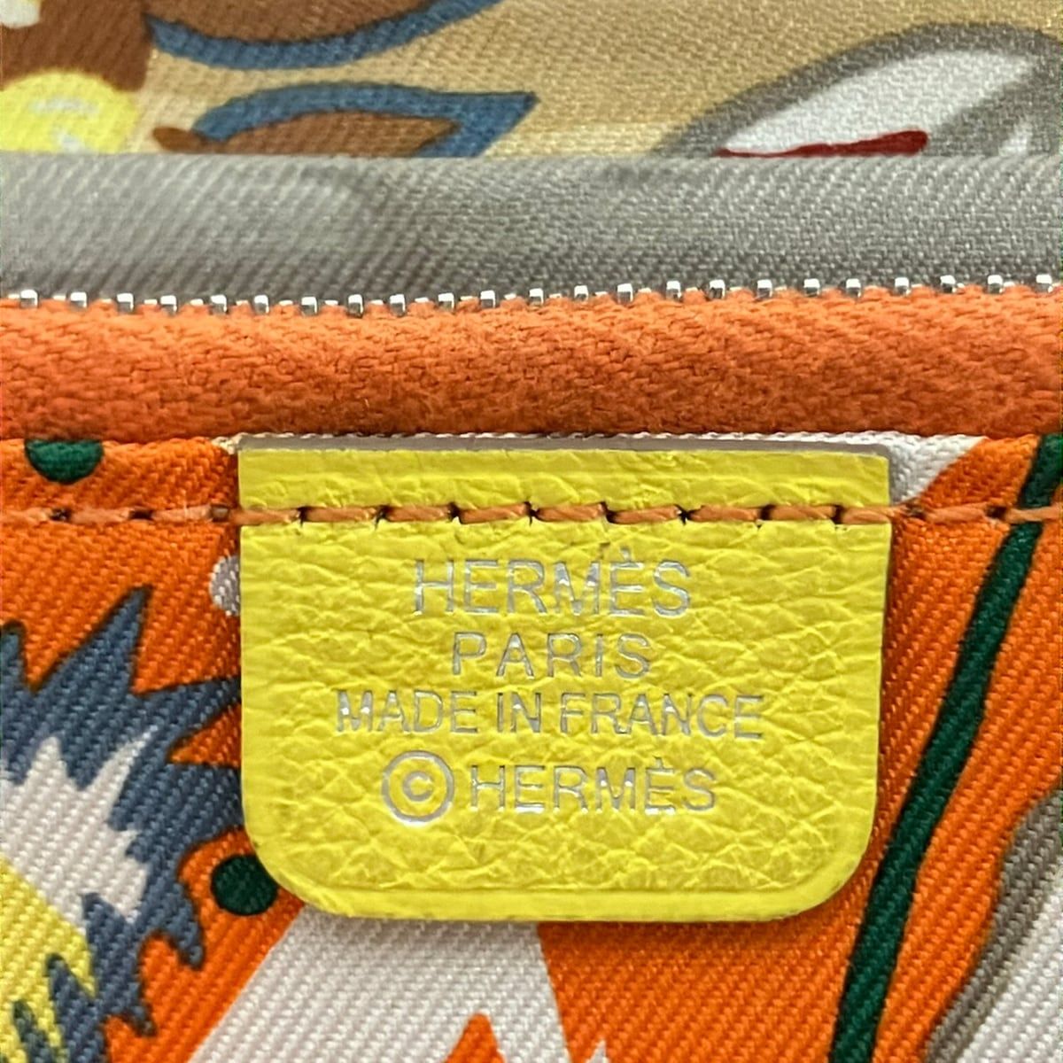 Hermes Wallet Azap Long Silk'in Limoncello Silver — view 5