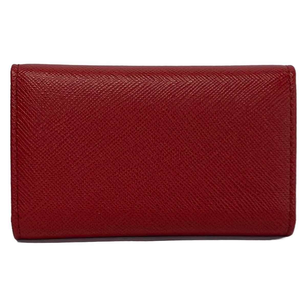 Prada Key Case Bordeaux Hook Leather Key Holder — view 2