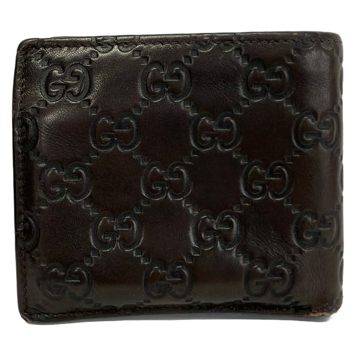 Gucci Bifold Wallet Guccissima Line Dark Brown Leather — view 2