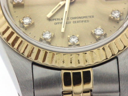 Rolex Datejust 26 Watch Stainless Steel 18k Yellow Gold Diamond Champagne Dial — view 5