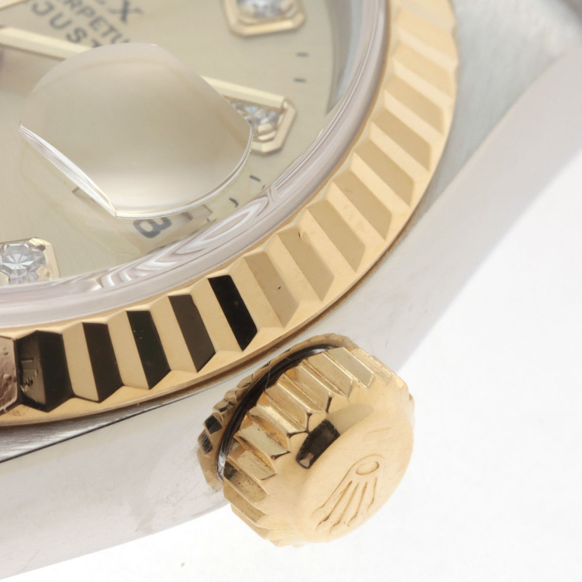 Rolex Datejust 26 Watch Stainless Steel 18k Yellow Gold Diamond Champagne Dial — view 4