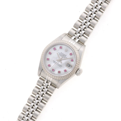 Rolex Datejust 26 Watch Stainless Steel 18k White Gold Ruby Shell Dial Automatic — view 2