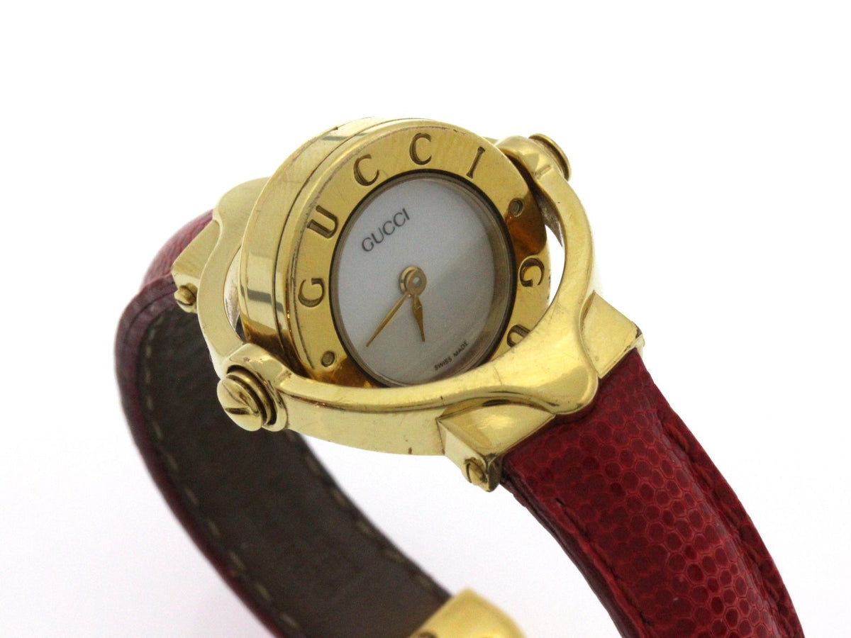 Gucci Turn Face Watch Leather White Dial Quartz — view 4