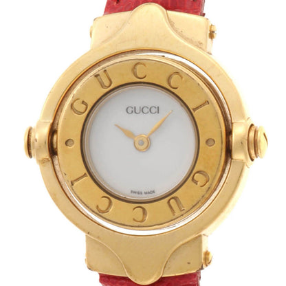 Gucci Turn Face Watch Leather White Dial Quartz