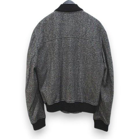 Dolce & Gabbana Herringbone Pattern Bomber Jacket Black Zip Up Embroidery 50 — view 2