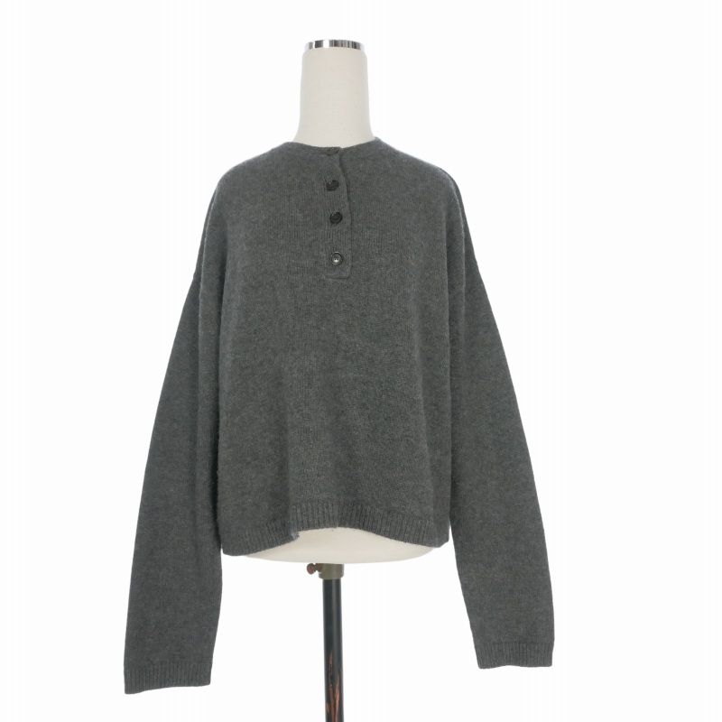 Max Mara S 'S London Mini Wool & Cashmere Sweater Half Button Knit Long Sleeve