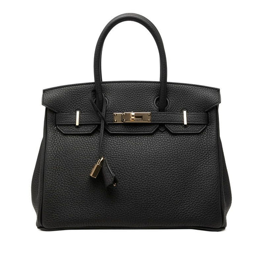 Hermes Birkin 30 Handbag Retourne Black Gold Togo