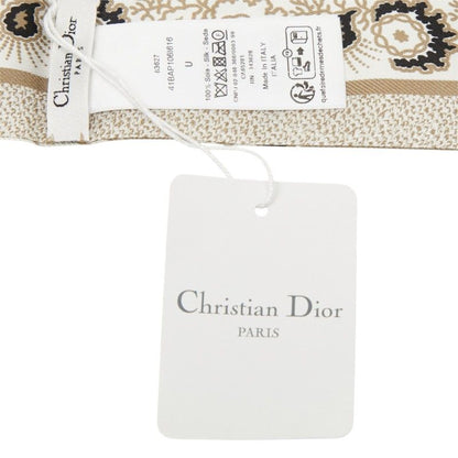 Dior Butterfly Print Mitzah Scarf Beige Multicolor Silk — view 4