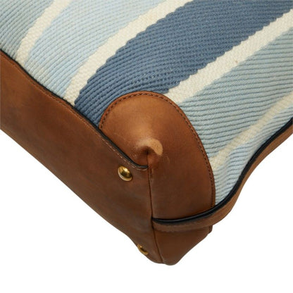 Gucci Boston Bag Weekender 2-Way Stripe Blue Canvas Leather — view 6