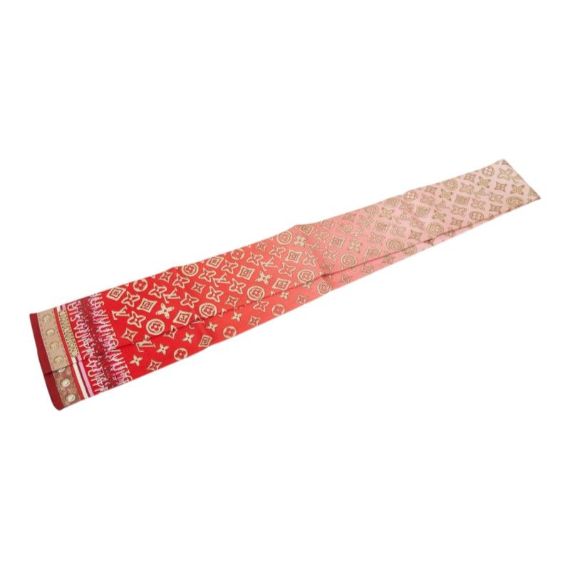 Louis Vuitton Bandeau Monogram Map Scarf Multicolor Silk