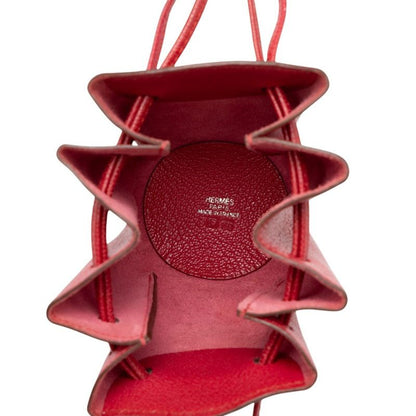 Hermes Vespa Pouch Drawstring Red Chevre Mysore — view 4