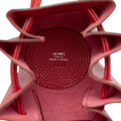 Hermes Vespa Pouch Drawstring Red Chevre Mysore — view 5