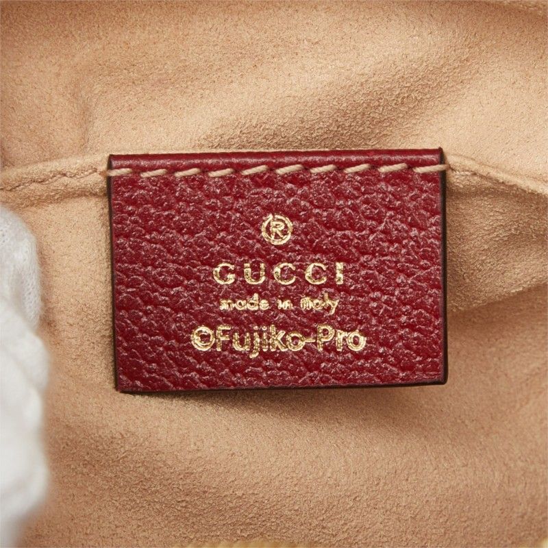 Gucci Doraemon Mini GG Supreme Crossbody Shoulder Bag Brown Bordeaux Leather — view 7