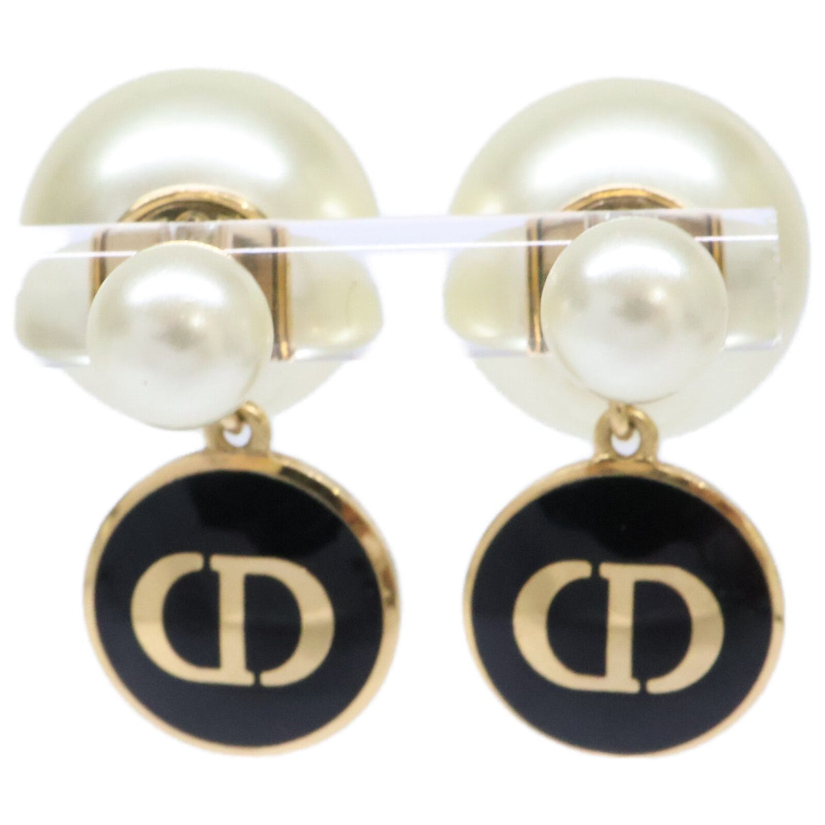 Dior Tribales Tribal CD Signature Resin Pearl Earrings