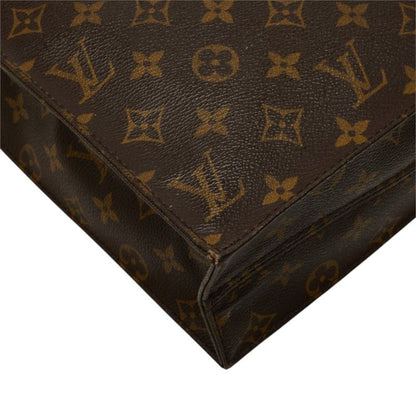 Louis Vuitton Monogram Sac Plat Tote Bag Brown Leather — view 7