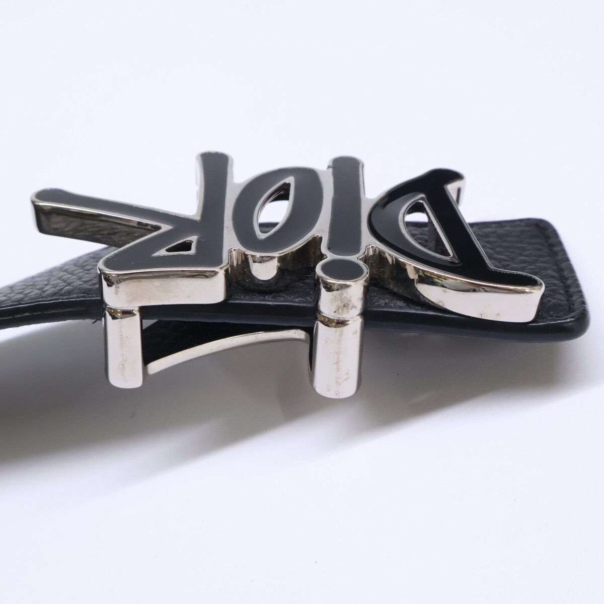 Dior x Shawn Stussy Logo Buckle Reversible Leather Belt — view 7