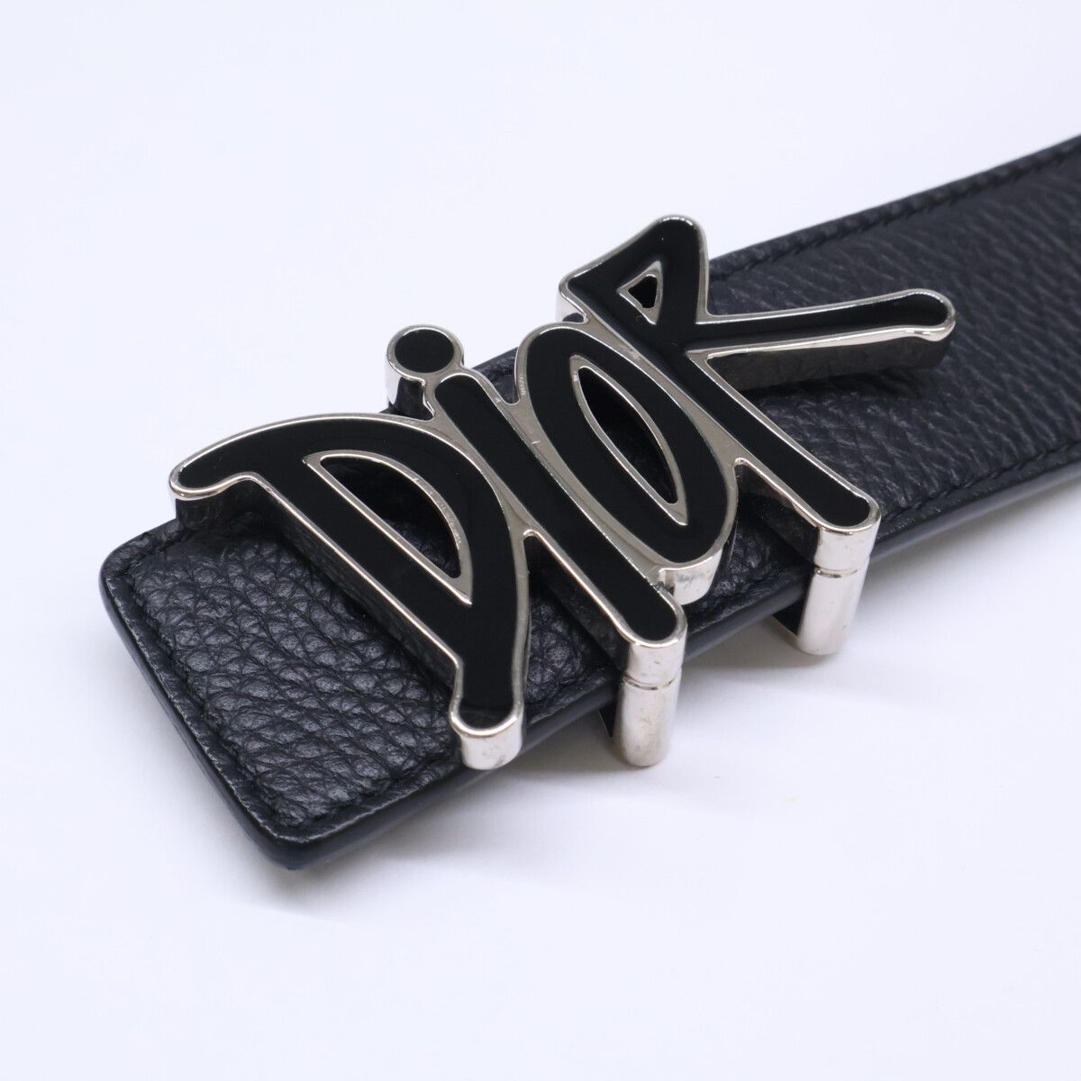 Dior x Shawn Stussy Logo Buckle Reversible Leather Belt — view 5