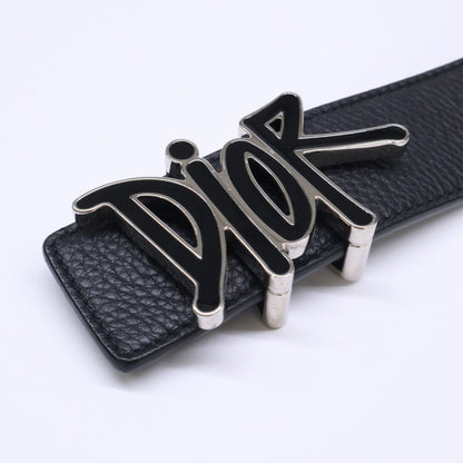 Dior x Shawn Stussy Logo Buckle Reversible Leather Belt — view 5