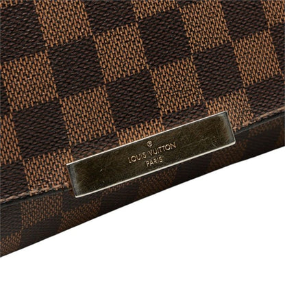 Louis Vuitton Damier Favorite MM Chain 2-Way Shoulder Bag Brown Leather — view 6