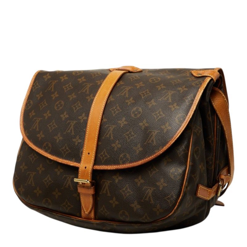 Louis Vuitton Monogram Saumur 35 Crossbody Shoulder Bag Brown Leather — view 2