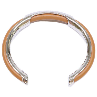 Hermes Metal Leather Bracelet Silver — view 6