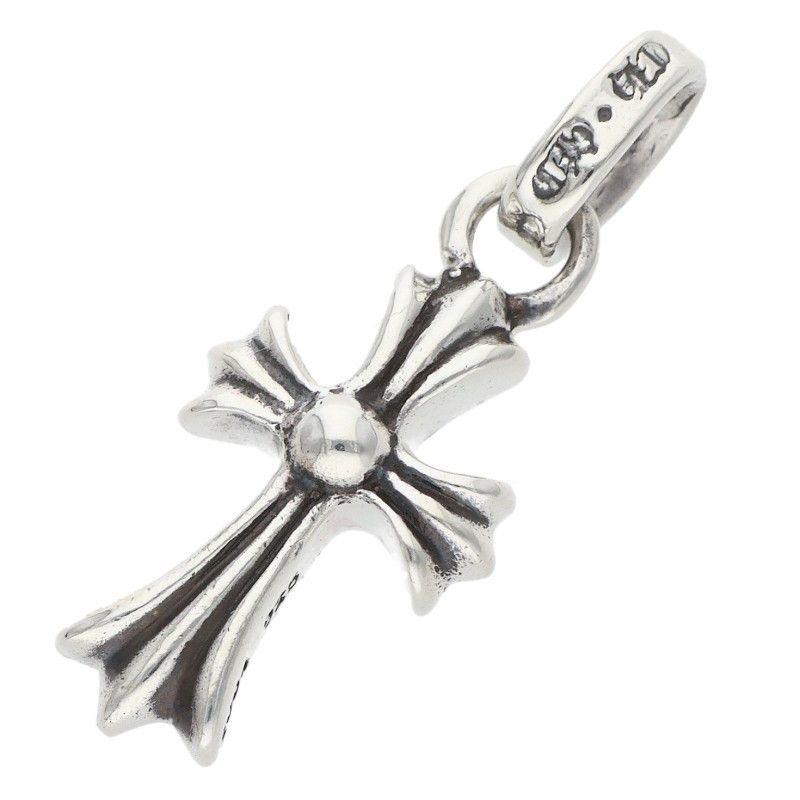 Chrome Hearts Cross Baby Fat P Dmnd Pave Diamond Charm Silver Pendant — view 2