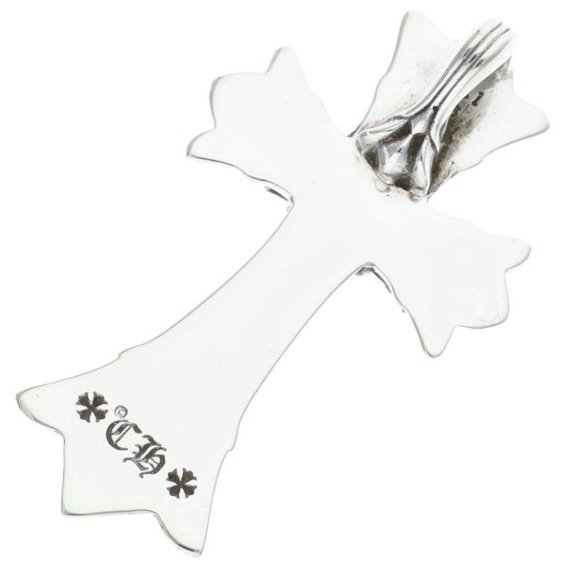 Chrome Hearts Dbl CH P D Small Double CH Cross Pave Diamond Pendant Silver — view 2