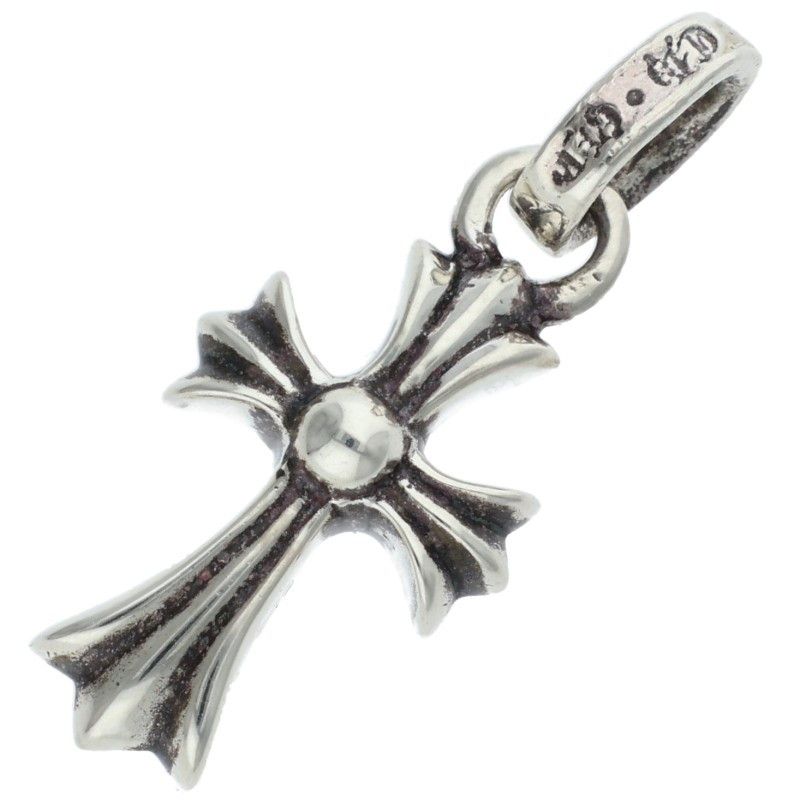 Chrome Hearts Cross Baby Fat P Dmnd Pave Diamond Charm Silver Pendant — view 2