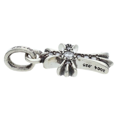 Chrome Hearts Cross Baby Fat P Dmnd Pave Diamond Charm Silver Pendant — view 4