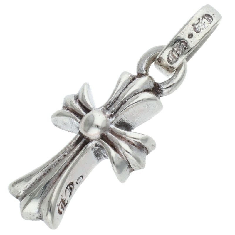 Chrome Hearts Cross Baby Fat Charm Silver Pendant