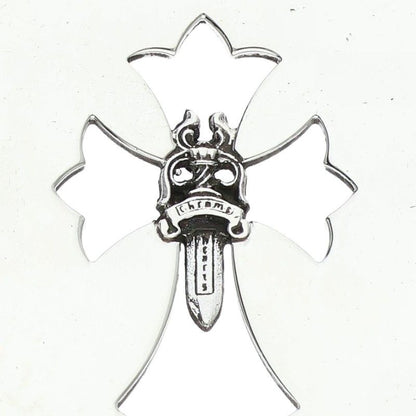Chrome Hearts Cross Dagg Cutout Dagger Large Dog Tag Pendant — view 3