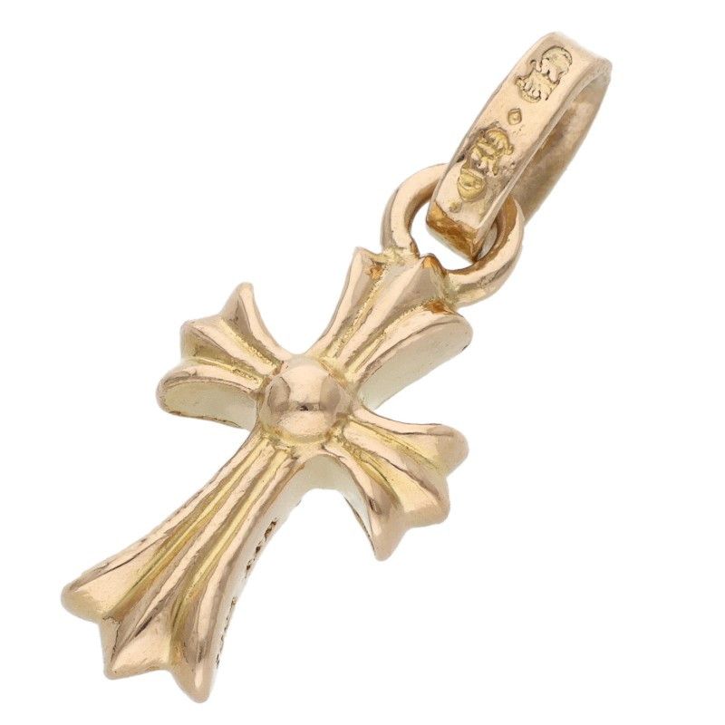 Chrome Hearts 22k Cross Baby Fat P Dmnd Pave Diamond Charm Gold Pendant — view 2