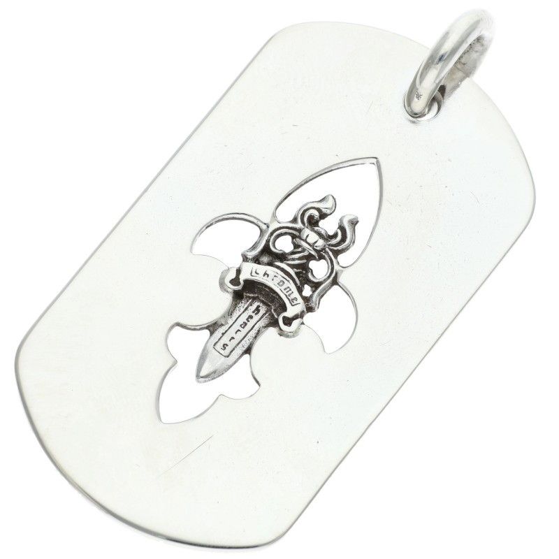 Chrome Hearts Fle Dag Flare Dagger Dog Tag Large Pendant