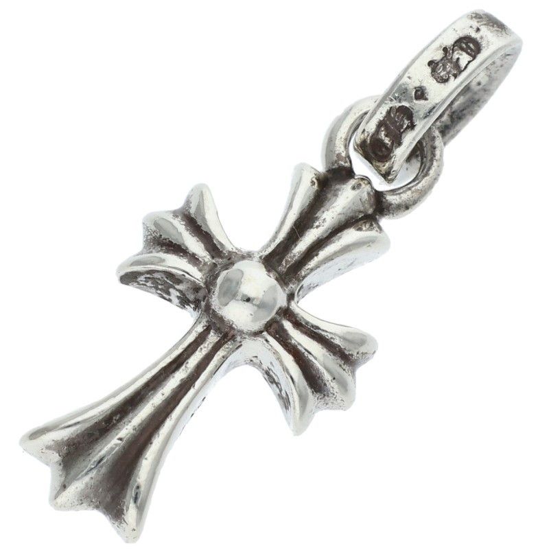 Chrome Hearts Cross Baby Fat P Rub Pave Ruby Charm Silver Pendant — view 2