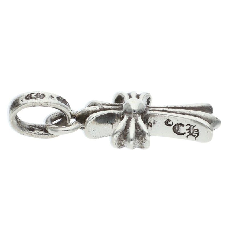 Chrome Hearts Cross Baby Fat P Rub Pave Ruby Charm Silver Pendant — view 4