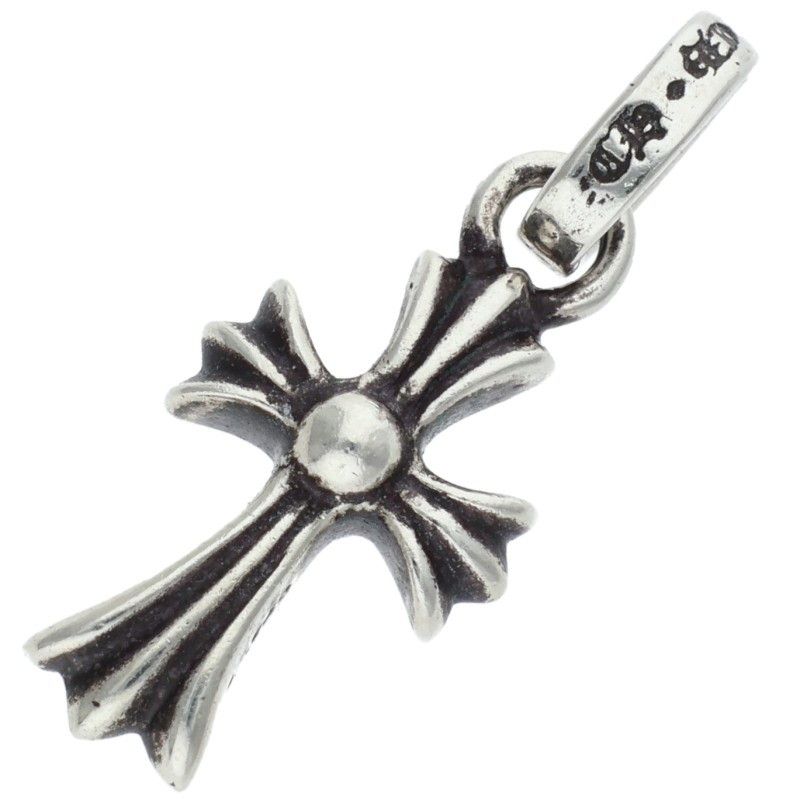Chrome Hearts Cross Baby Fat P Dmnd Pave Diamond Charm Silver Pendant — view 2
