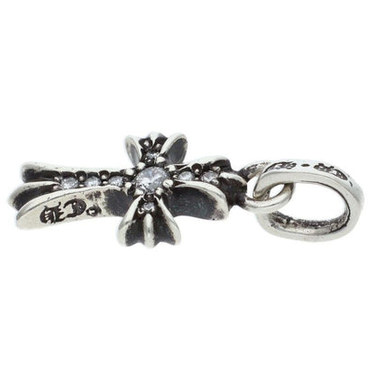 Chrome Hearts Cross Baby Fat P Dmnd Pave Diamond Charm Silver Pendant — view 4