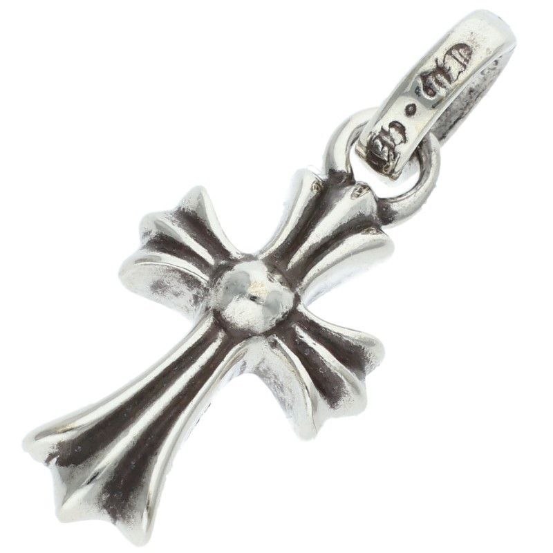 Chrome Hearts Cross Baby Fat P Dmnd Pave Diamond Charm Silver Pendant — view 2