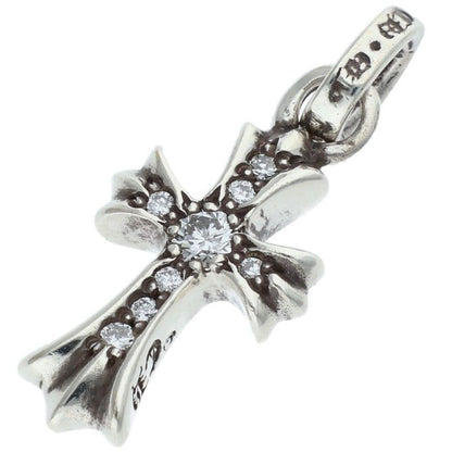 Chrome Hearts Cross Baby Fat P Dmnd Pave Diamond Charm Silver Pendant