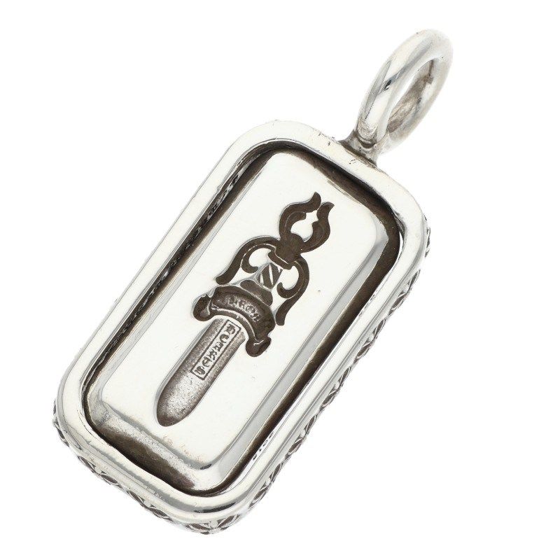 Chrome Hearts Flip CH Dggr Charm CH Cross and Dagger Silver Pendant