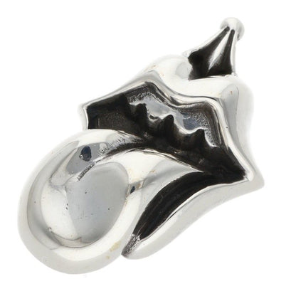 Chrome Hearts Lips Tongue Charm Lip and Tan Silver Pendant
