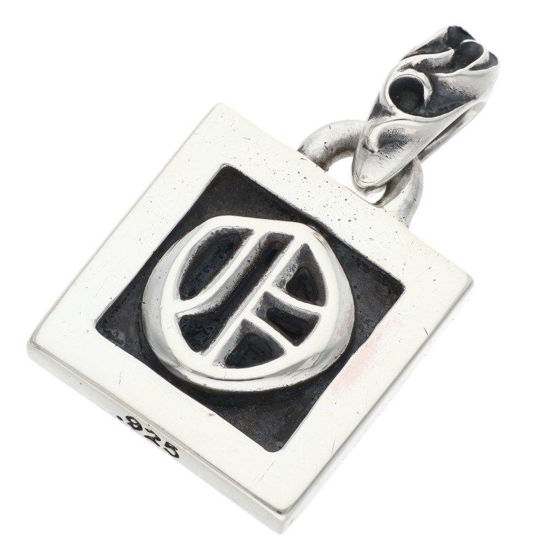 Chrome Hearts Framed Letter Block Silver Pendant