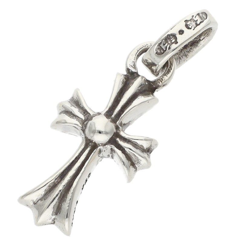 Chrome Hearts Cross Baby Fat P Dmnd Pave Diamond Charm Silver Pendant — view 2