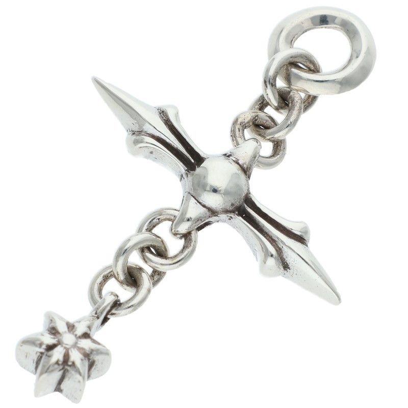 Chrome Hearts Roly Cross Charm Silver Pendant