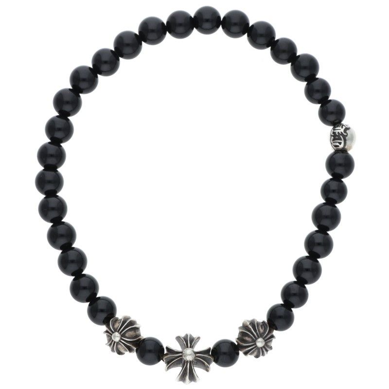 Chrome Hearts 6 Bead Bracelet 6 Black Tourmaline