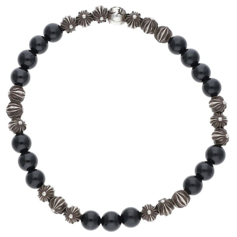 Chrome Hearts 6 Bead Bracelet 6 Black Tourmaline