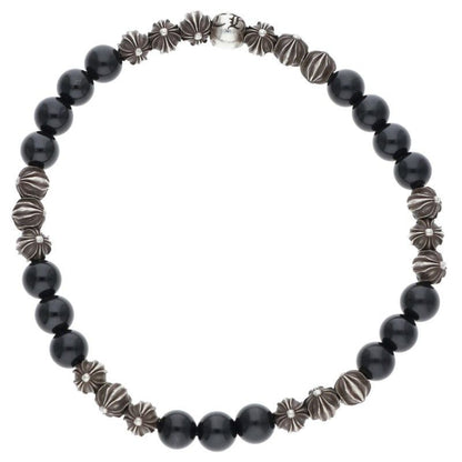 Chrome Hearts 6 Bead Bracelet 6 Black Tourmaline