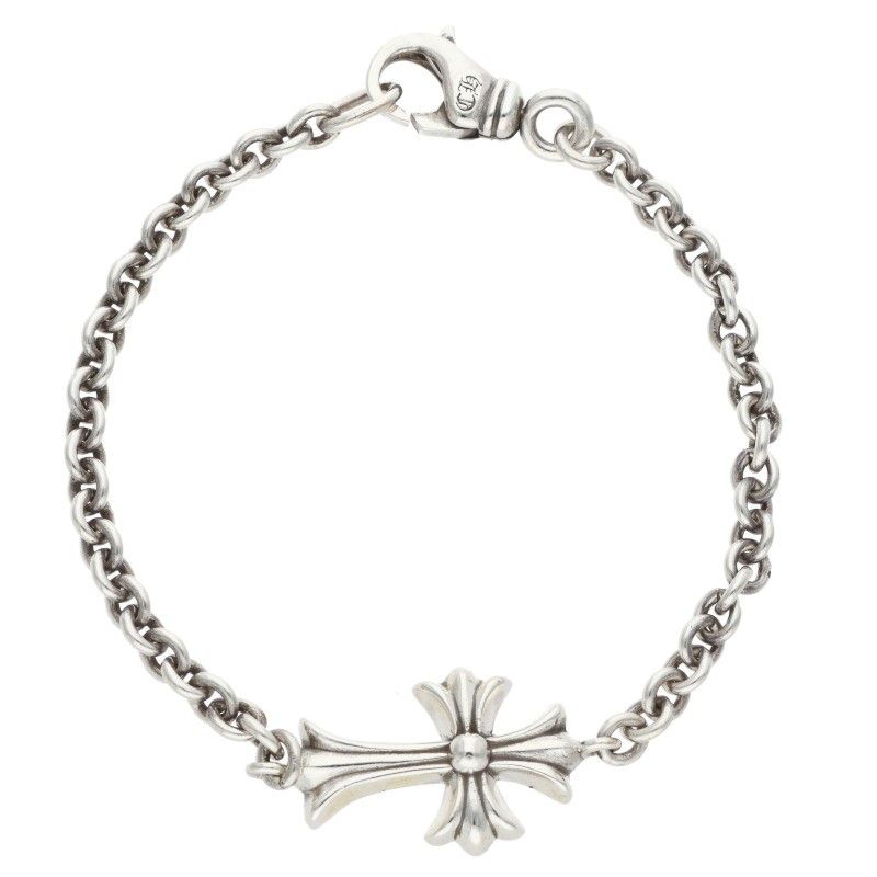 Chrome Hearts Tny CH Tiny CH Cross Chain Silver Bracelet